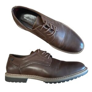 Uncle Florian Mirillan Brown Faux Leather Lace Up Oxford Dress Shoe